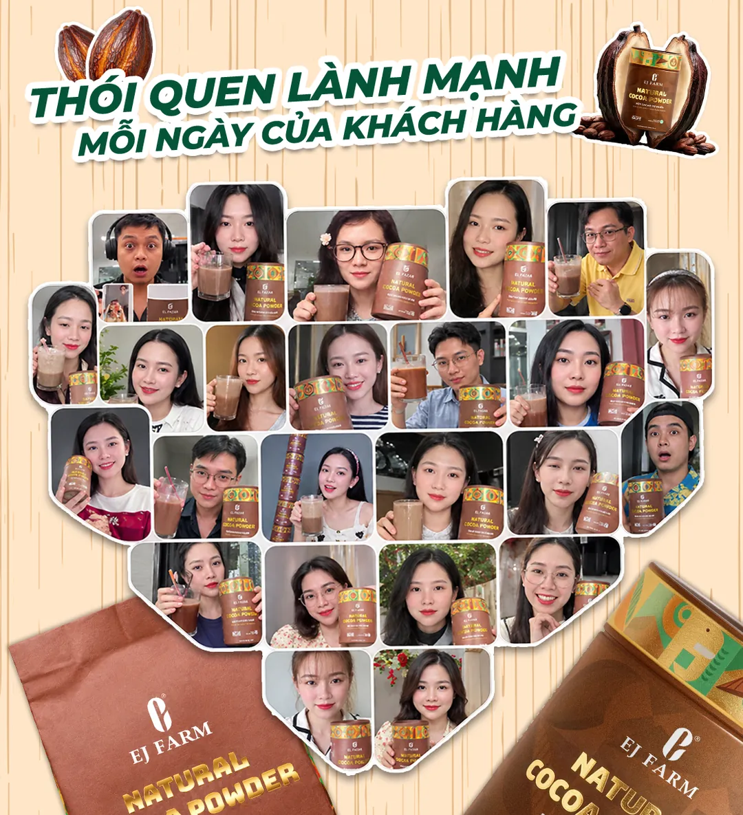 Thói quen lành mạnh mỗi ngày của khách hàng cùng cacao EJ Farm